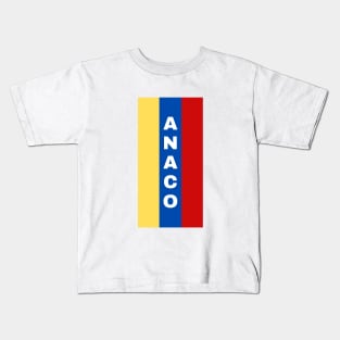 Anaco City in Venezuelan Flag Colors Vertical Kids T-Shirt